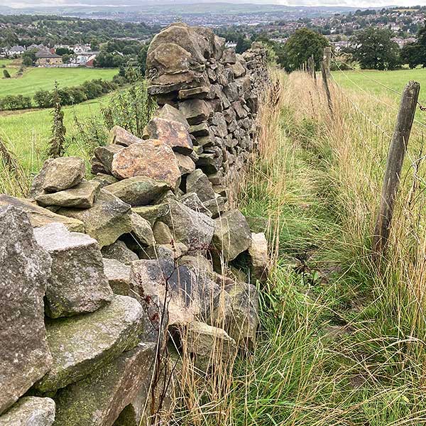 A wide muddy ditch next to a stile.
